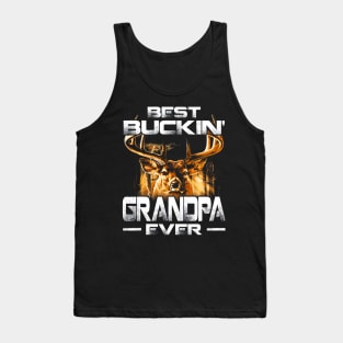 Best Buckin Grandpa Ever Shirt Deer Hunting Bucking Father Tank Top